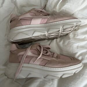 Chunky low-top sneaker made from a mix of suede, smooth leather and nylon.